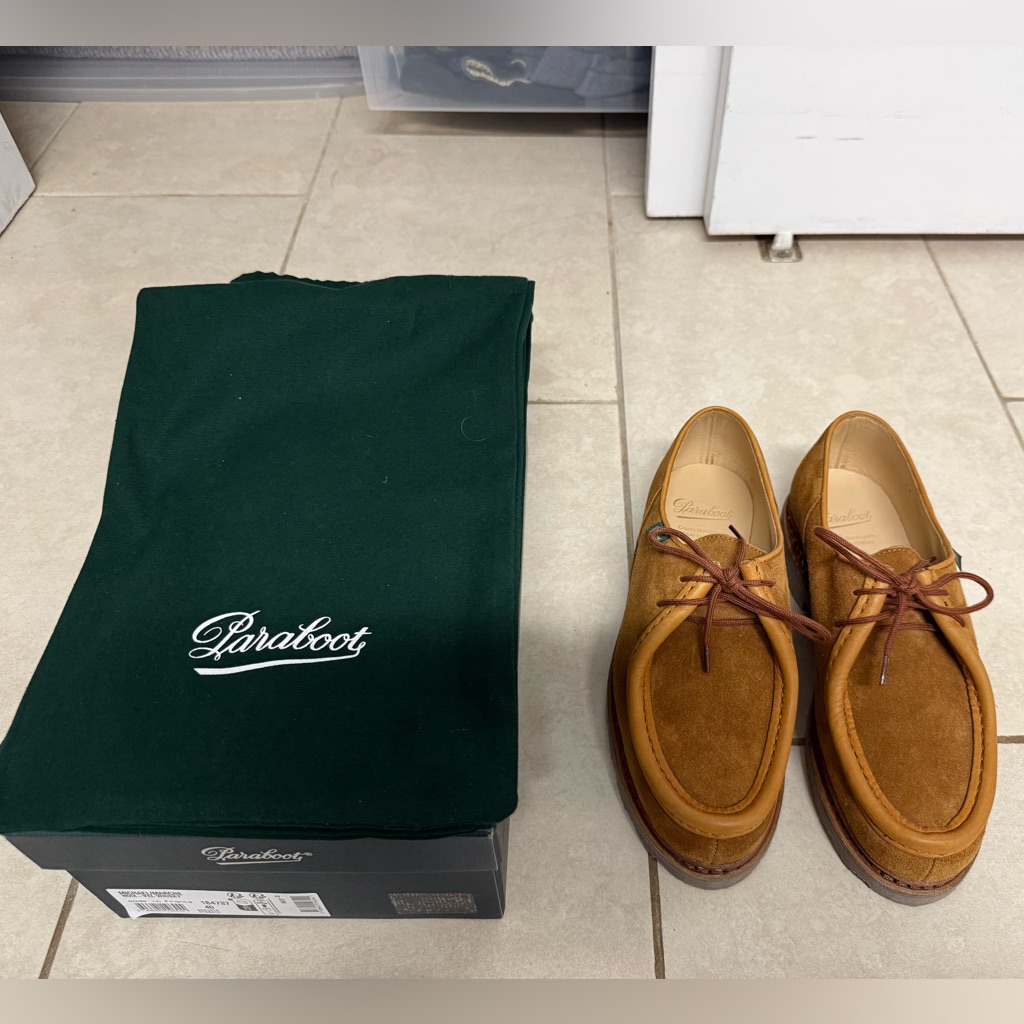 Paraboot Michael In Whiskey Suede Size 40 Mens Derby